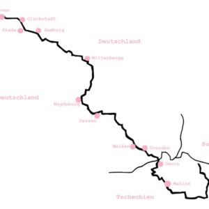 Elbwanderung - Karte Elberadweg