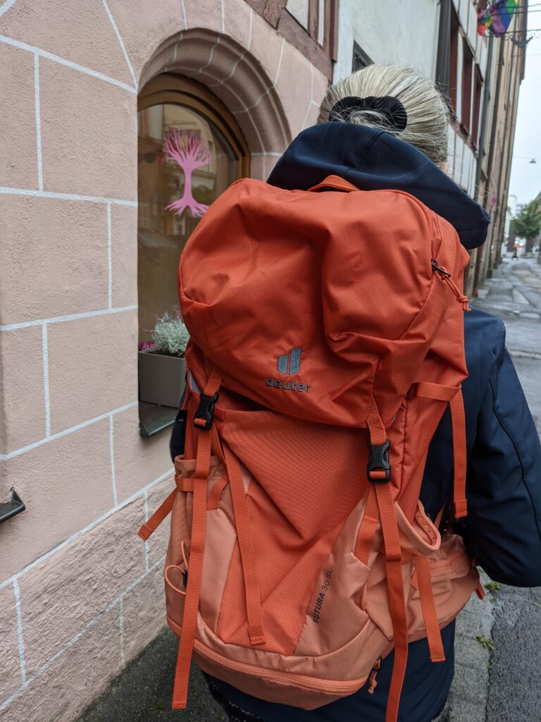 Die Rückansicht meines Rucksacks